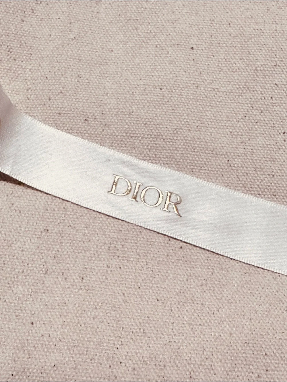 Dior | Ribbon | Dior Satin Ribbon in White with Gold Logo